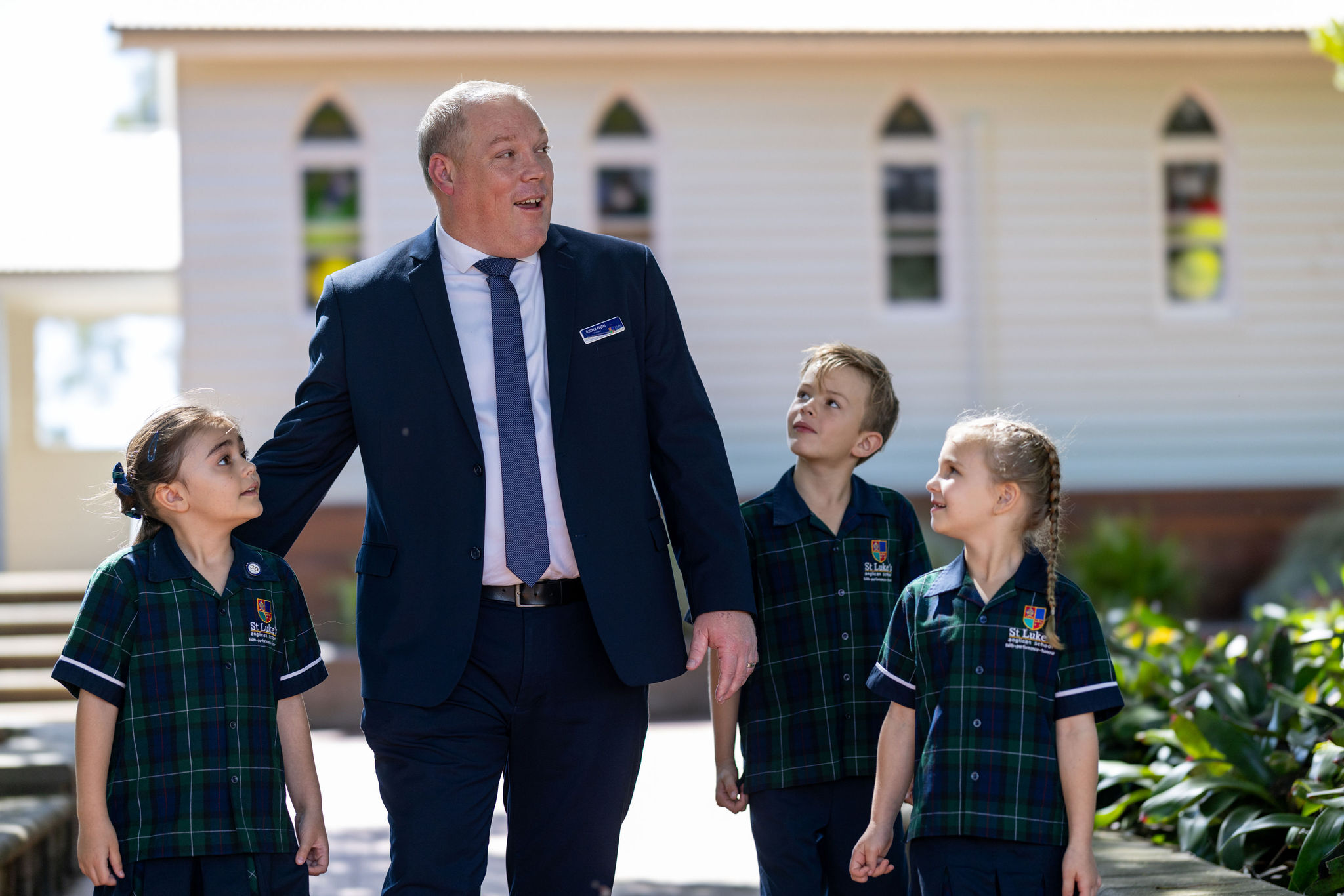 Principal with Students